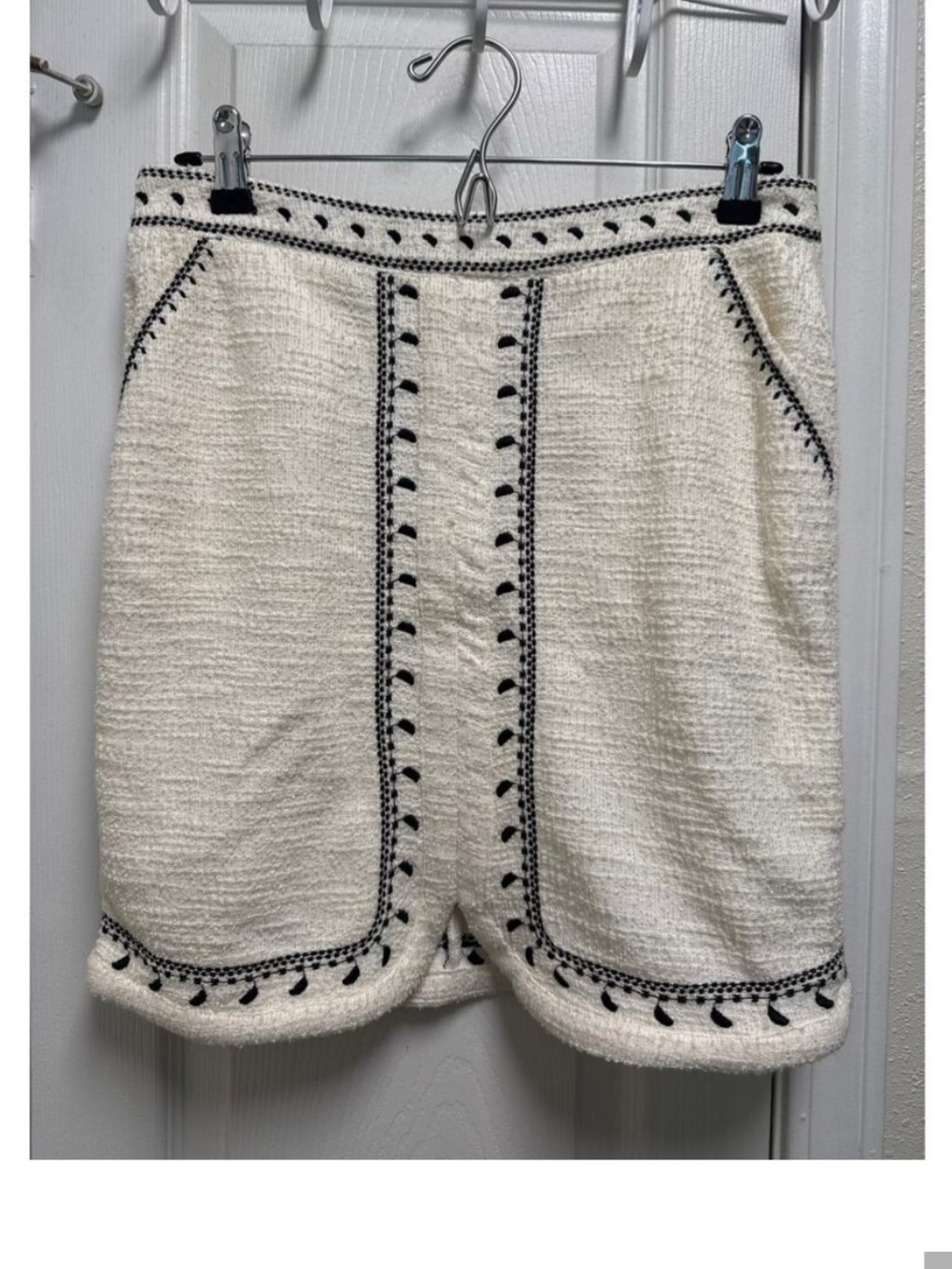 Anthropologie Dolan Textured Terry Cloth Bohemian Embroidered Mini Skirt Size Sm - Picture 2 of 4